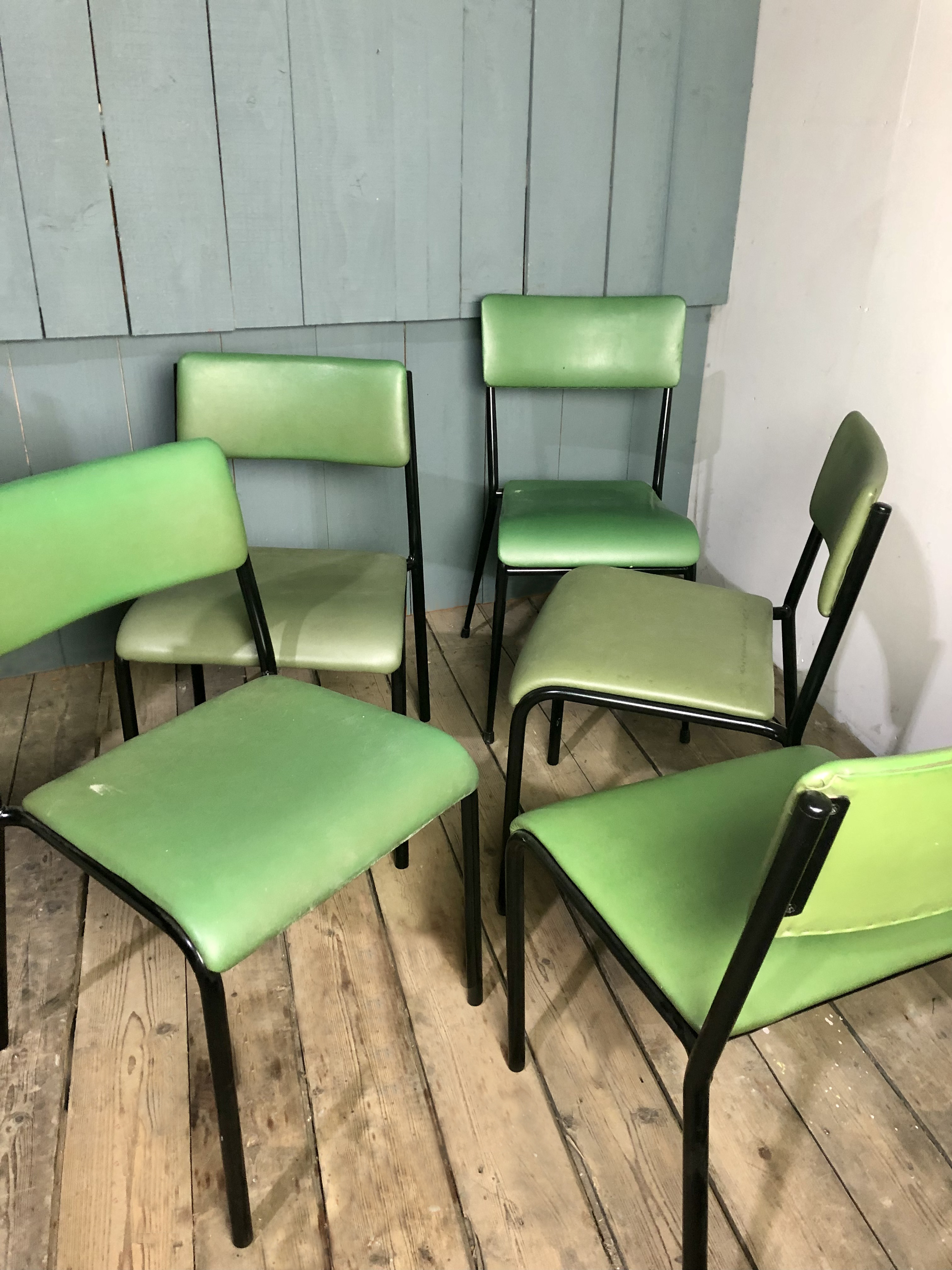 Metal Frame Green Chairs